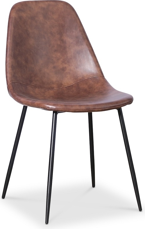 Stol i brun PU med svarta ben - Bjurtr�sk + M�beltassar