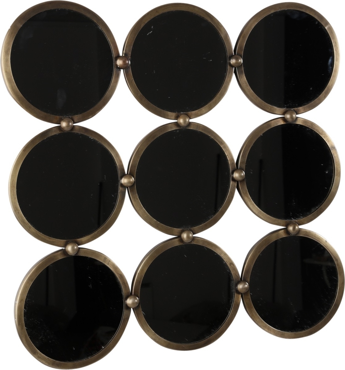 Spegel kapten 60x62 cm - Antik m�ssing + Karta med m�beltassar p� k�pet!