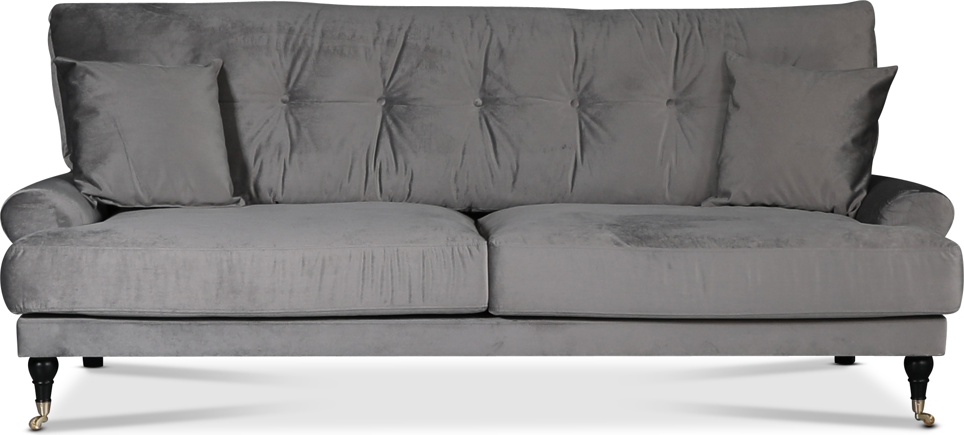 Adena 3-sits soffa - Silvergrå sammet Adena 3-sits soffa - Silvergrå sammet