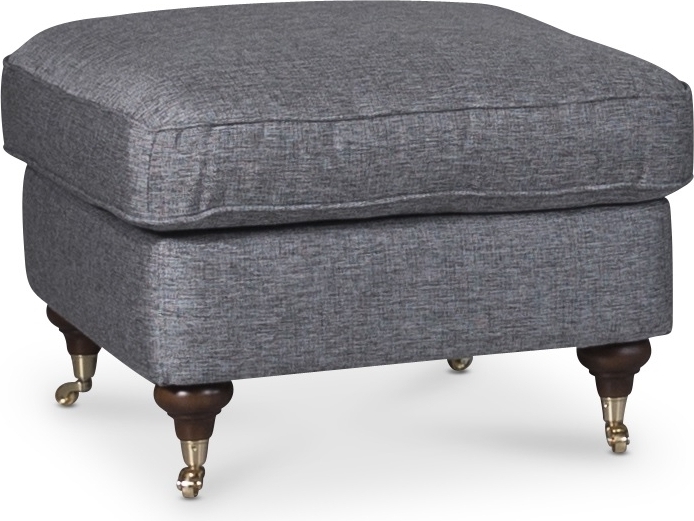 Howard Watford Deluxe fotpall i grått tyg Howard Watford Deluxe fotpall i grått tyg