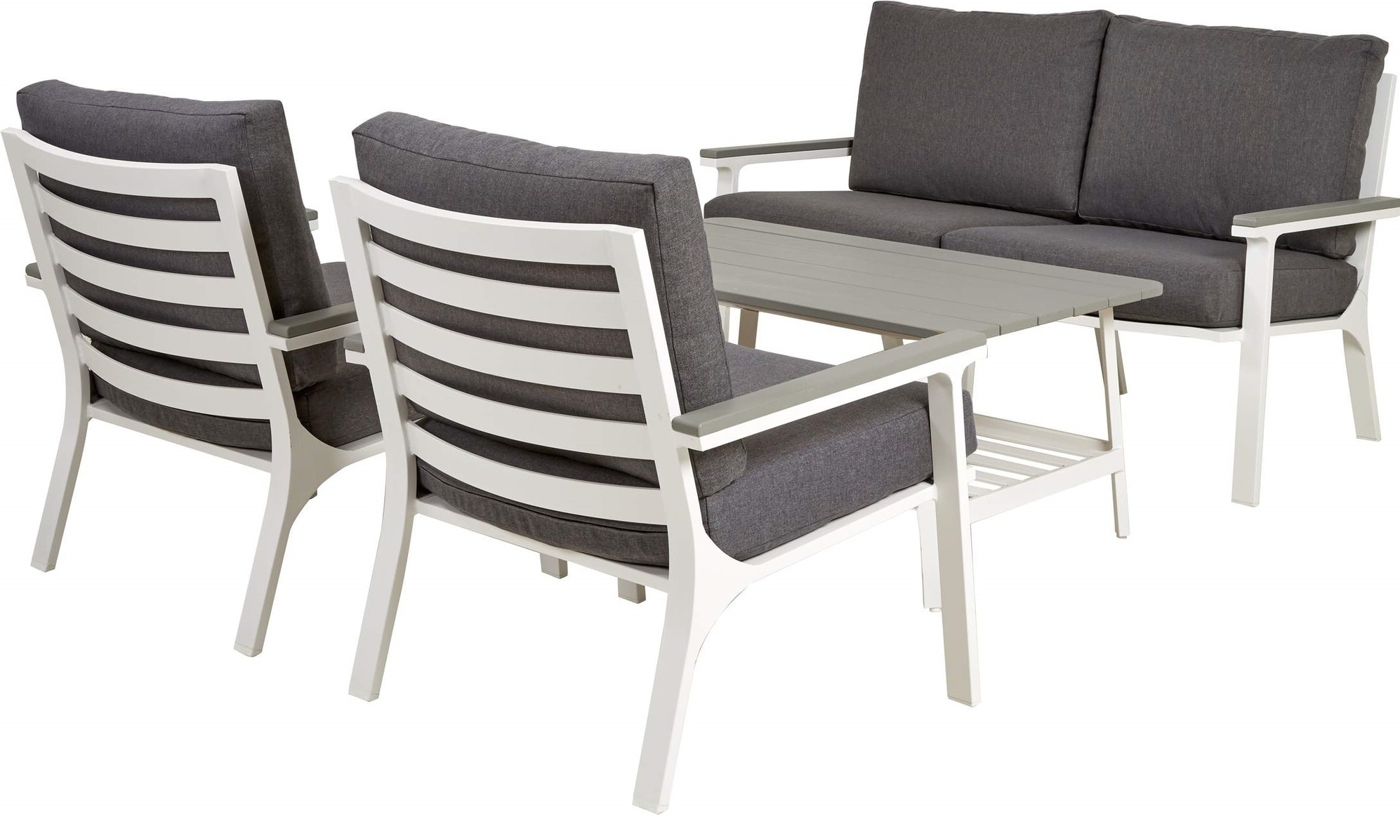 Trento Soffgrupp med bord - Vit/gr�