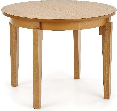 Matbord runt i ek f�rl�ngningsbart �100-200 cm