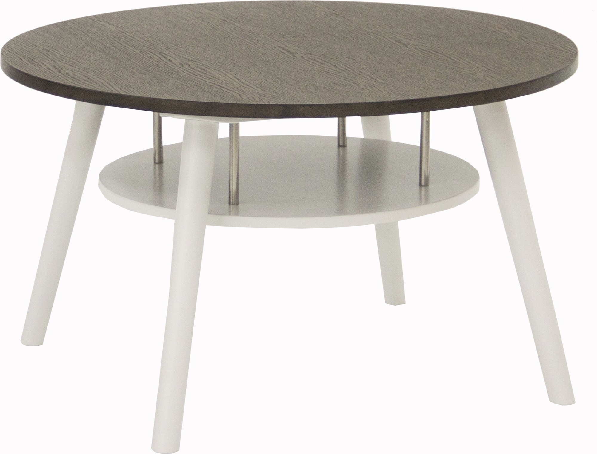 Louise runt soffbord �90 cm - Vit / Brunbetsad ek