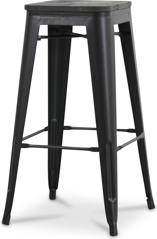 Montreux Barpall i plåt vintage - Plåt / Mörkbrunt trä Montreux Barpall i plåt vintage - Plåt / Mörkbrunt trä