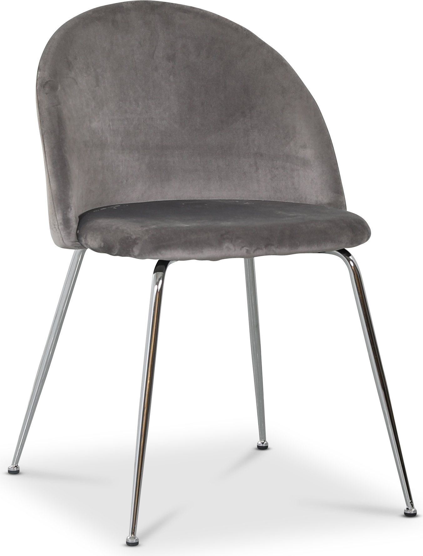 Giovani velvet stol - Ljusgr� / Krom + Textilv�rd f�r m�bler
