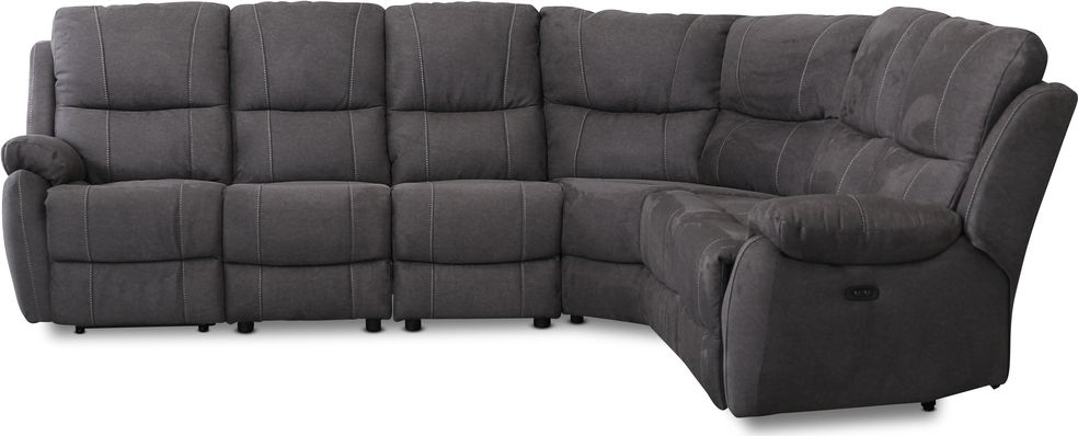 Enjoy recliner-hörnsoffa - 5-sits (el) i antracit microfibertyg Enjoy recliner-hörnsoffa - 5-sits (el) i antracit microfibertyg