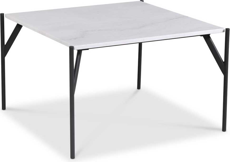Accent soffbord 75 - Vit marmor / Svart