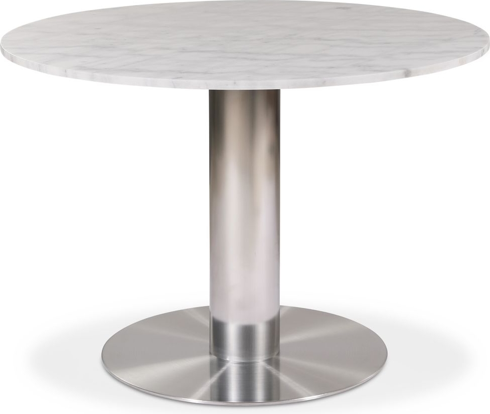 Next runt matbord i marmor D105 cm - Borstad st�l / Marmor (Vit)