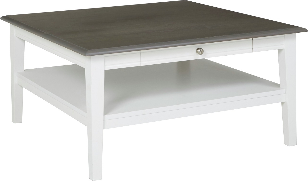 Alexandra soffbord 80 x 80 cm - Vit/gr� vintage