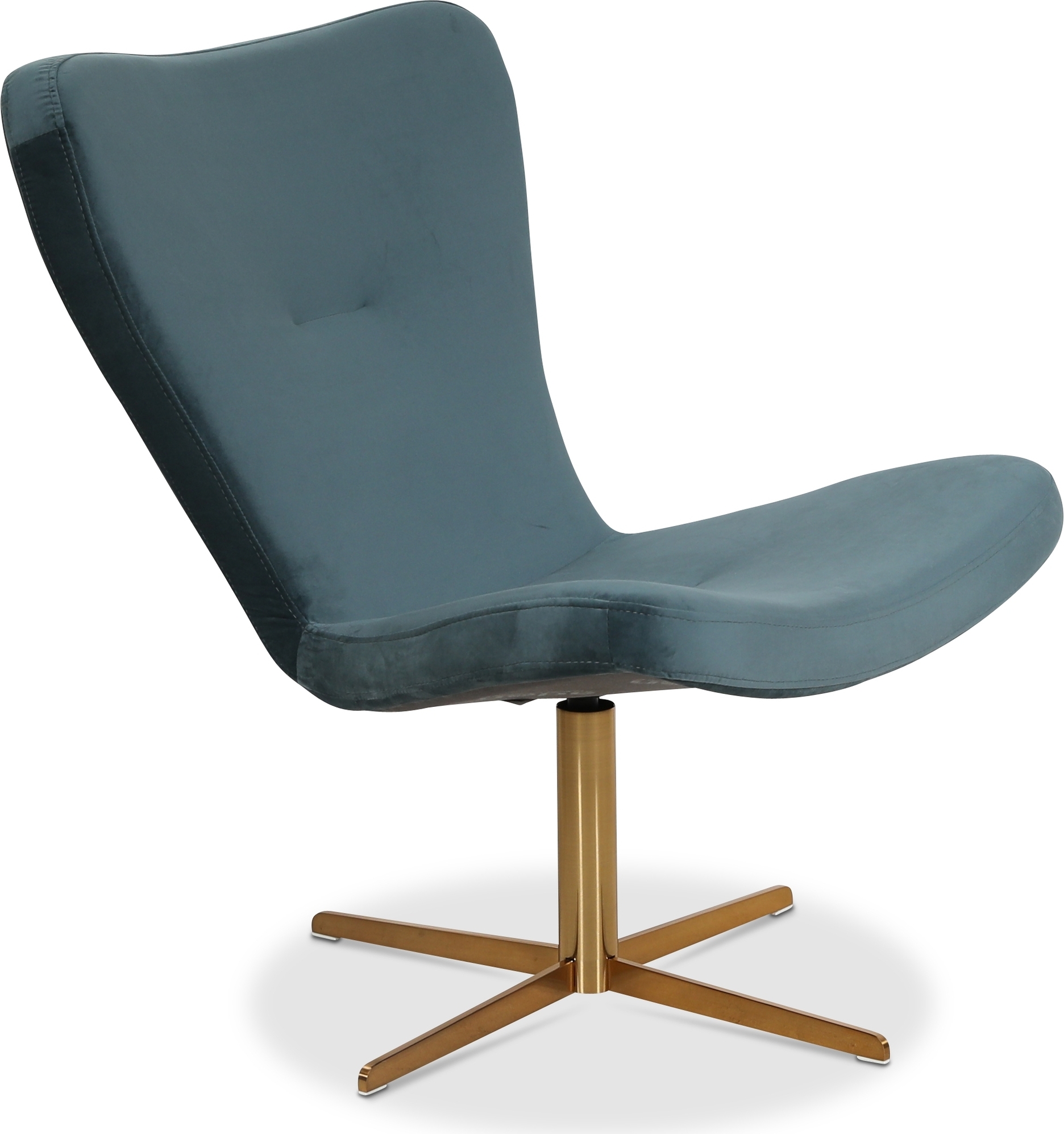 Tulpan designfåtölj - Petrol (Sammet) / Mässing + Textilvård för möbler Tulpan designfåtölj - Petrol (Sammet) / Mässing + Textilvård för möbler
