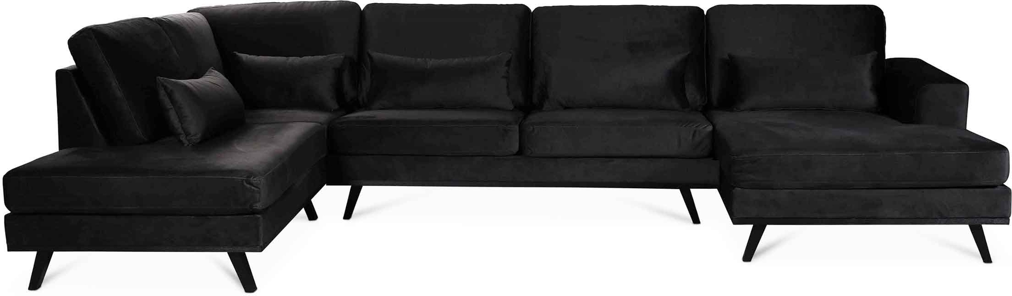 Ranger U-soffa med �ppet avslut v�nster - Antracitgr� (sammet)