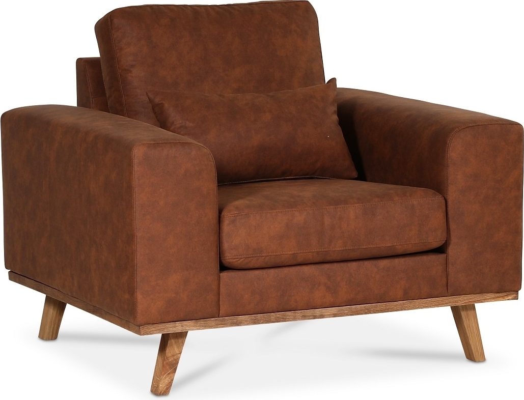 Ranger fåtölj - Cognac (Läderutseende) / Ek Ranger fåtölj - Cognac (Läderutseende) / Ek