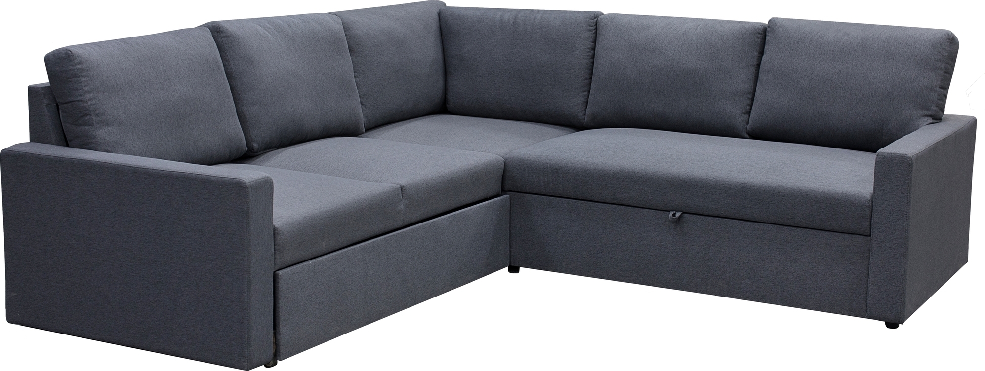 B�ddsoffa med f�rvaring - Gr� - H�rnsoffa + Reng�ring f�r m�bler