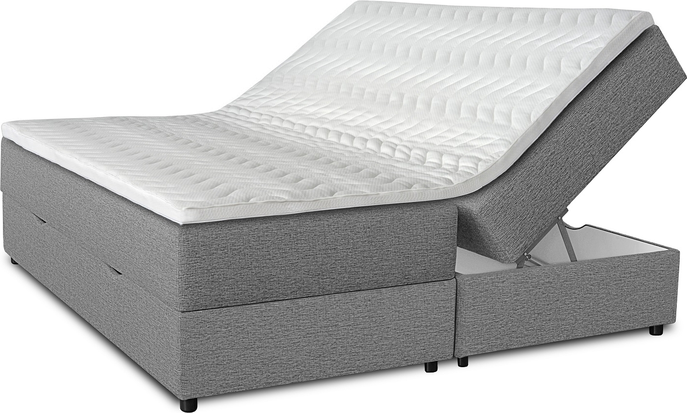 Comfort boxbed s�ng med f�rvaring 5-zons pocket (Gr�) - Valfri bredd