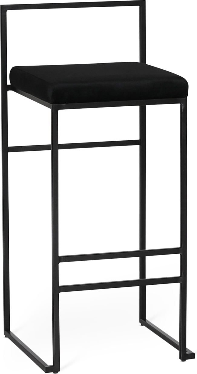 Aston barstol svart sammet sitth�jd 75 cm