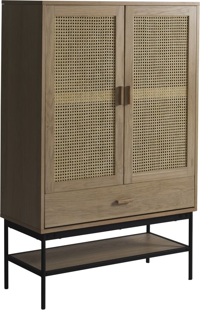 Halsten vitrinskåp - Ekfanér/svart Halsten vitrinskåp - Ekfanér/svart