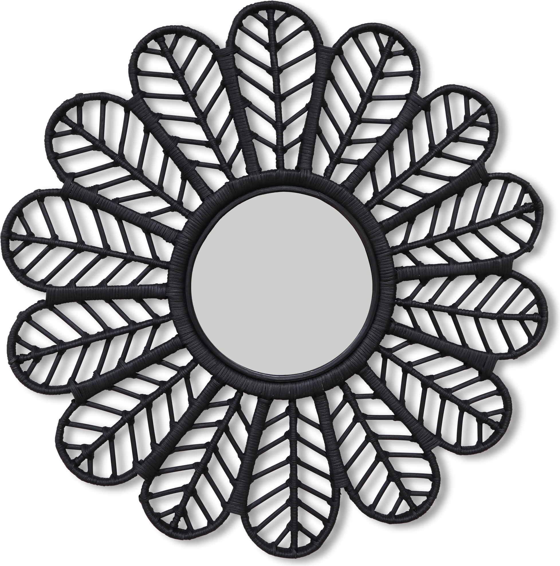 Peacock svart rund spegel Ø90 cm Peacock svart rund spegel Ø90 cm