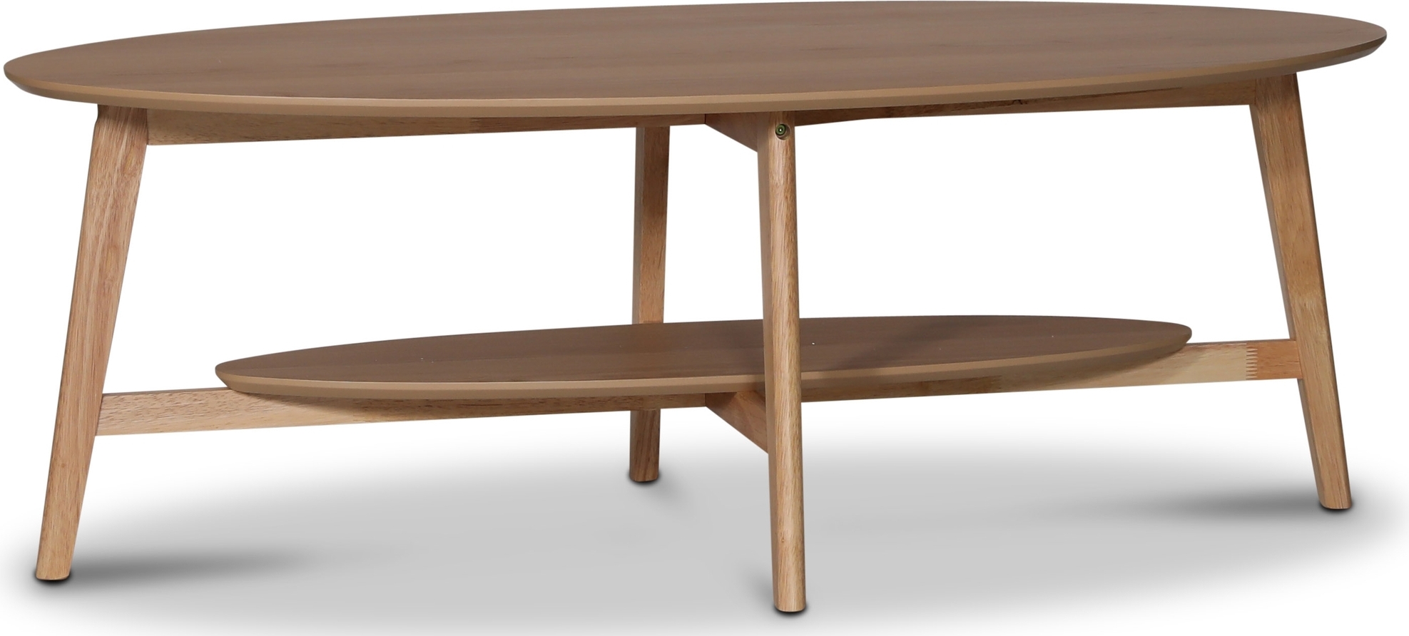 Bridge ovalt soffbord med hylla 140 cm - Ekfan�r + Textilv�rd f�r m�bler