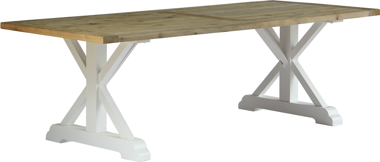 Rufus matbord med kryssben i �tervunnen furu 240x100 cm