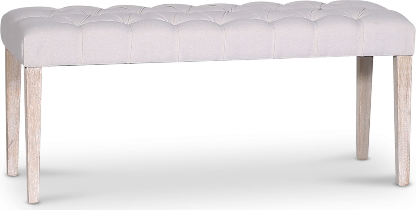 Cholet sittbänk Bredd 110 cm - Antik finish / Linne + Textilvård för möbler Cholet sittbänk Bredd 110 cm - Antik finish / Linne + Textilvård för möbler