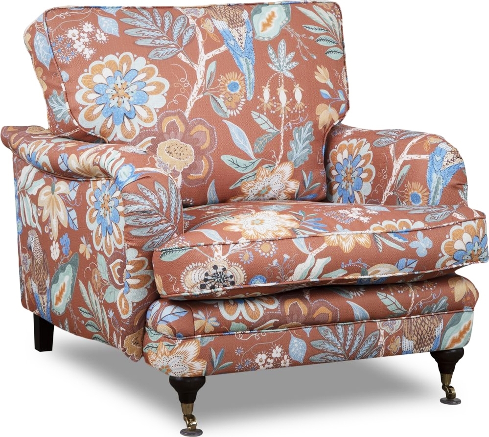 Spirit Howard f�t�lj i blommigt tyg - Eden Parrot Terracotta