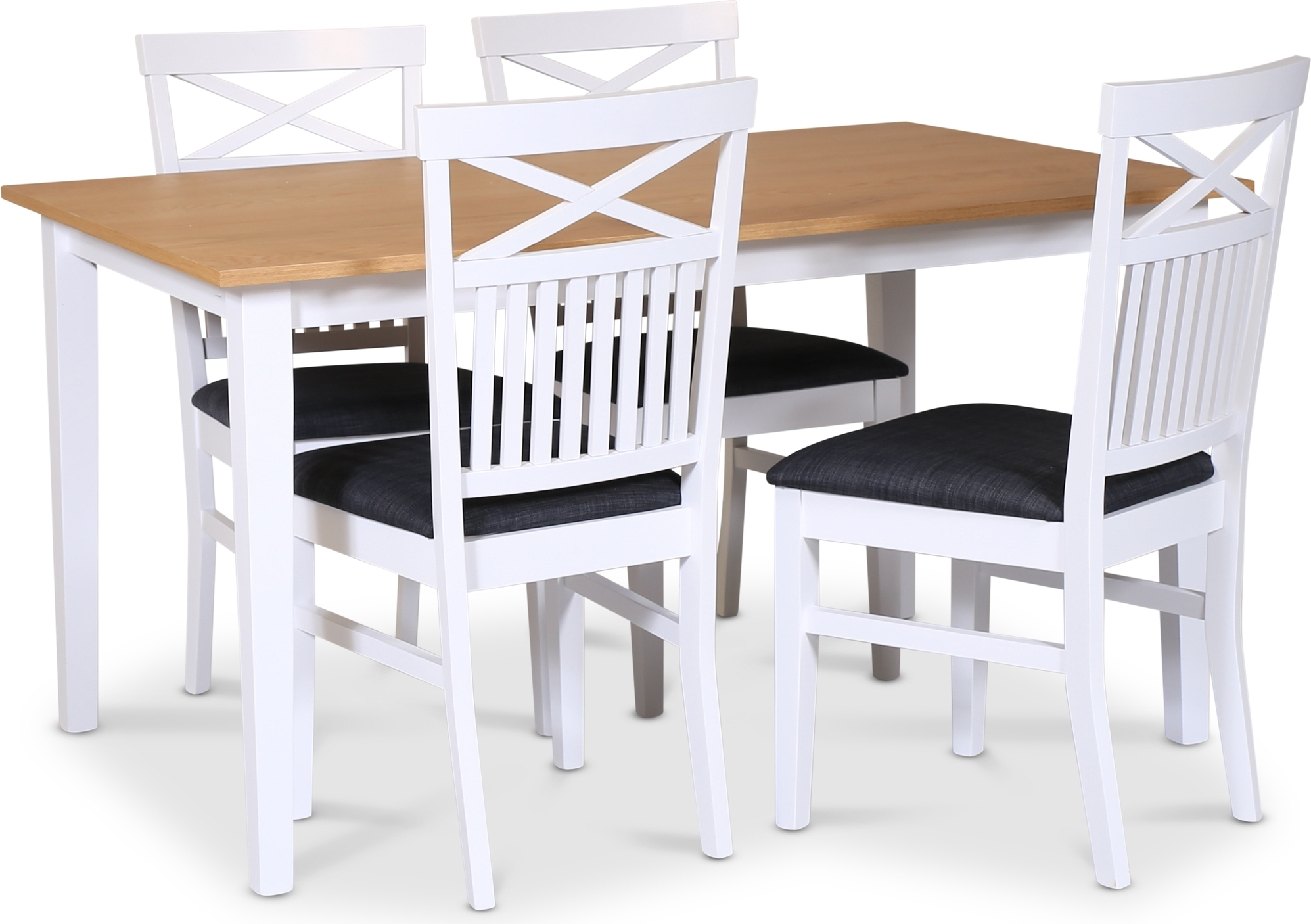 Matgrupp; bord 140x90 cm - fyra stolar - Fårö Matgrupp; bord 140x90 cm - fyra stolar - Fårö