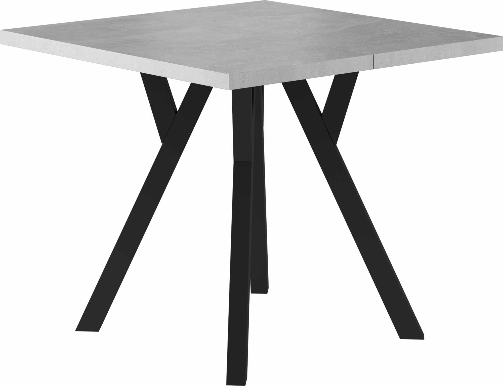 Merlin förlängningsbart fyrkantigt matbord 90x90-240 cm - Betong/svart Merlin förlängningsbart fyrkantigt matbord 90x90-240 cm - Betong/svart