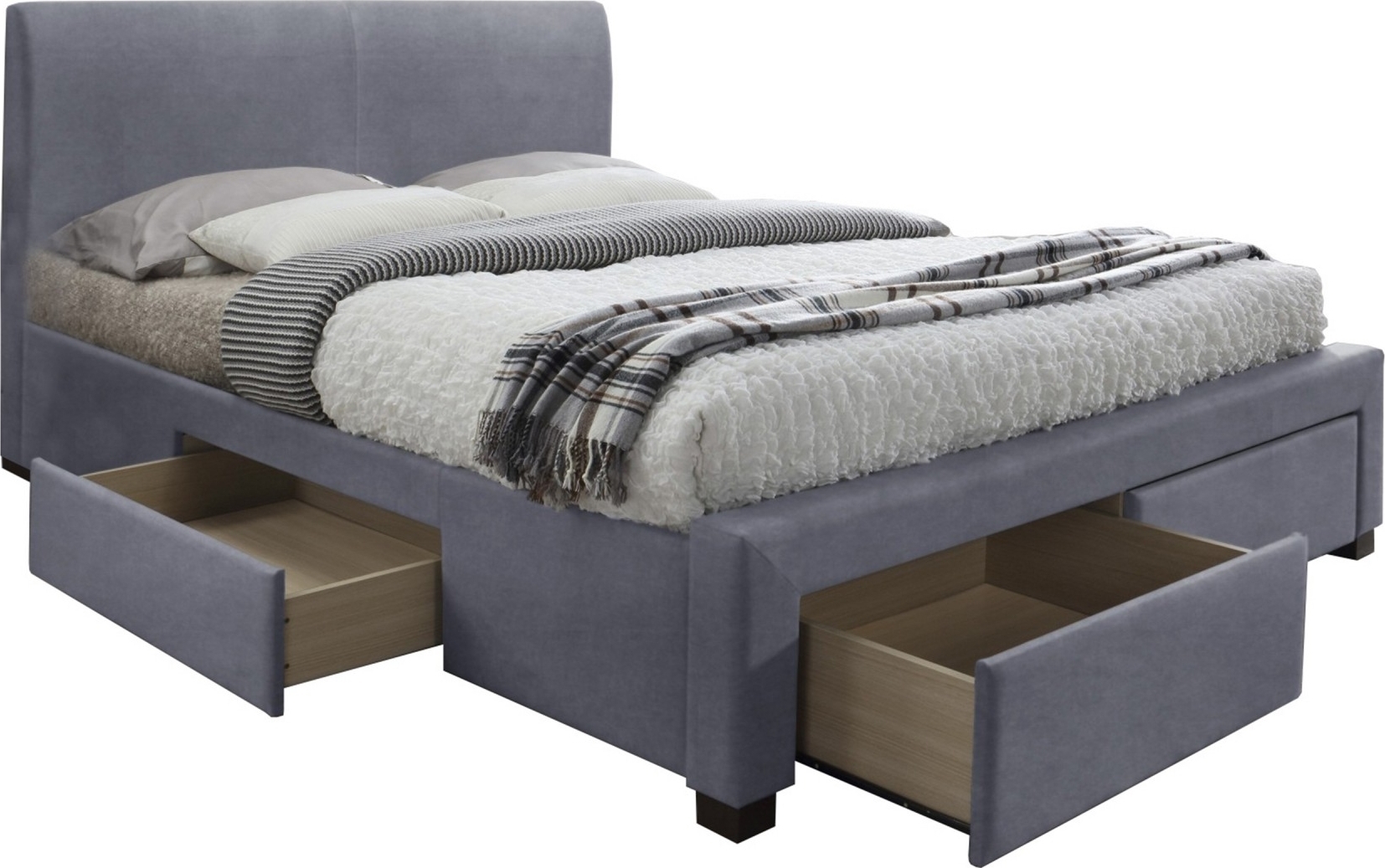 Arijana sängram med förvaring 160x200 cm - Grå sammet Arijana sängram med förvaring 160x200 cm - Grå sammet