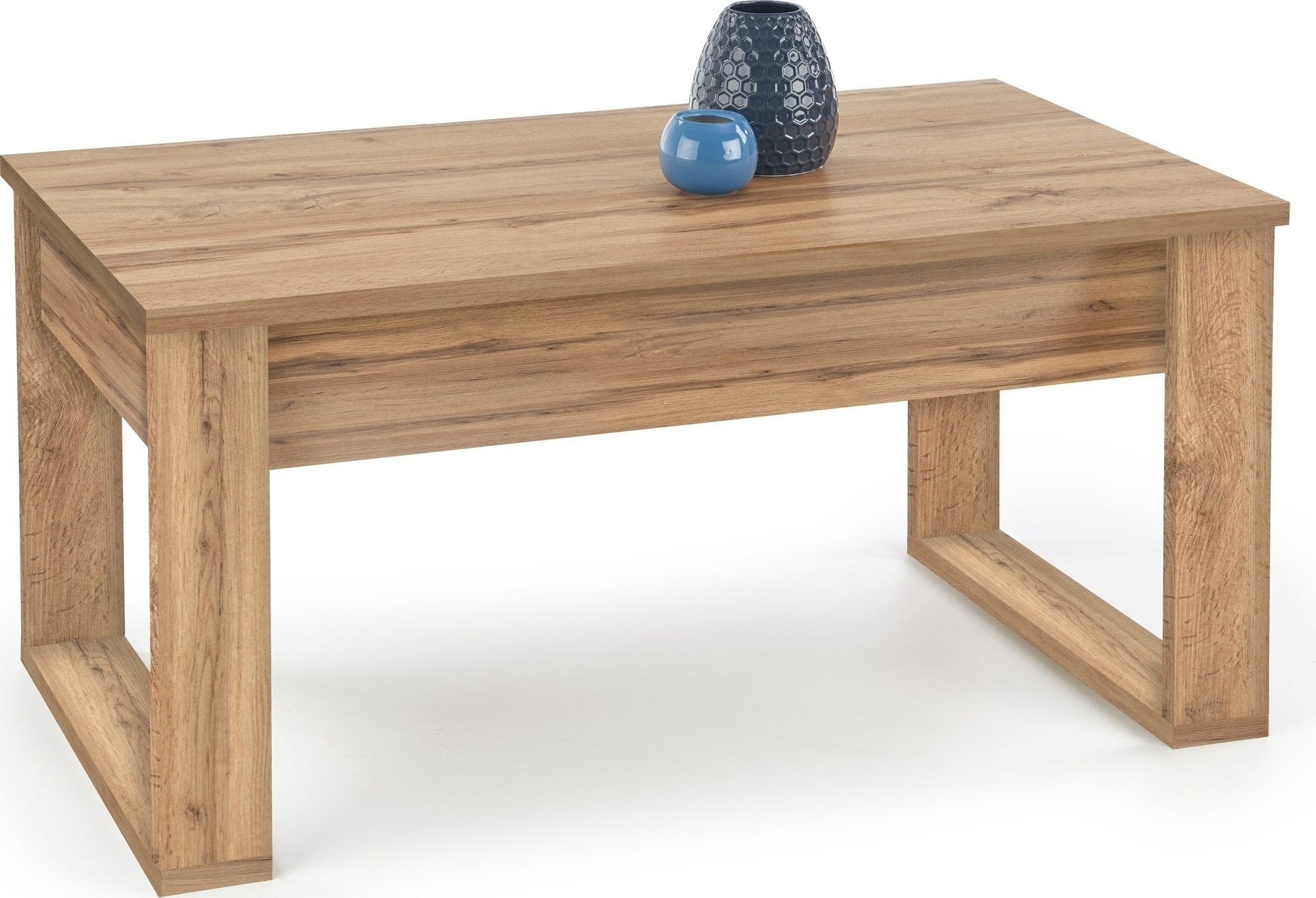 Soffbord med f�rvaringsl�dor 110x60 cm ek + M�beltassar