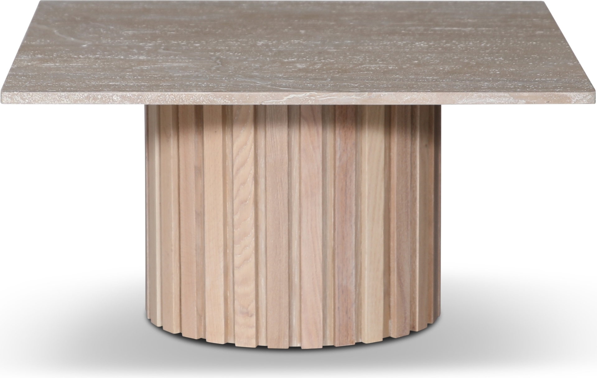 Paus soffbord - Whitewash / Ljus Travertin 90x90 cm