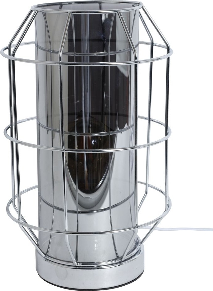 Fur bordslampa - Krom