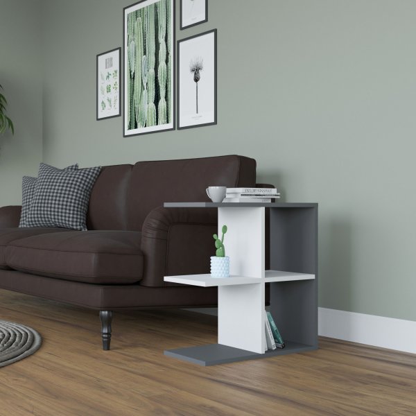 Hamlet bijzettafel 59,6 x 29,6 cm - Antraciet/wit Hamlet bijzettafel 59,6 x 29,6 cm - Antraciet/wit