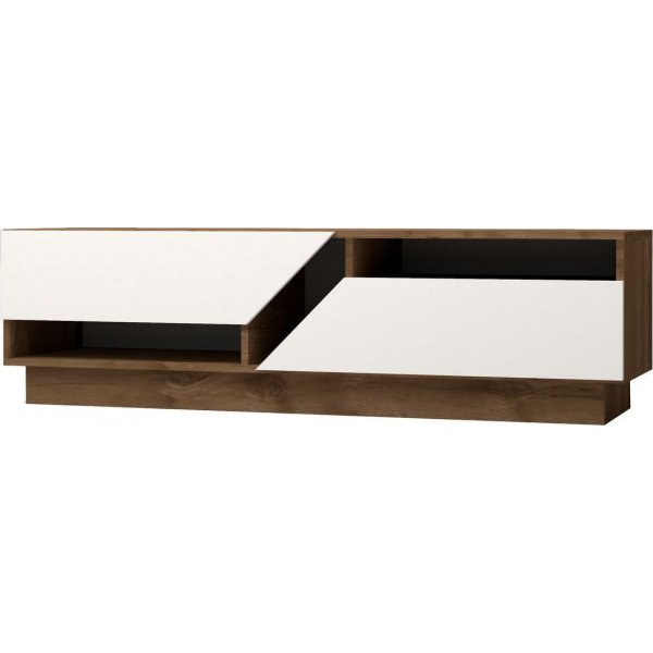 Banc multimdia Koza - Noyer/blanc