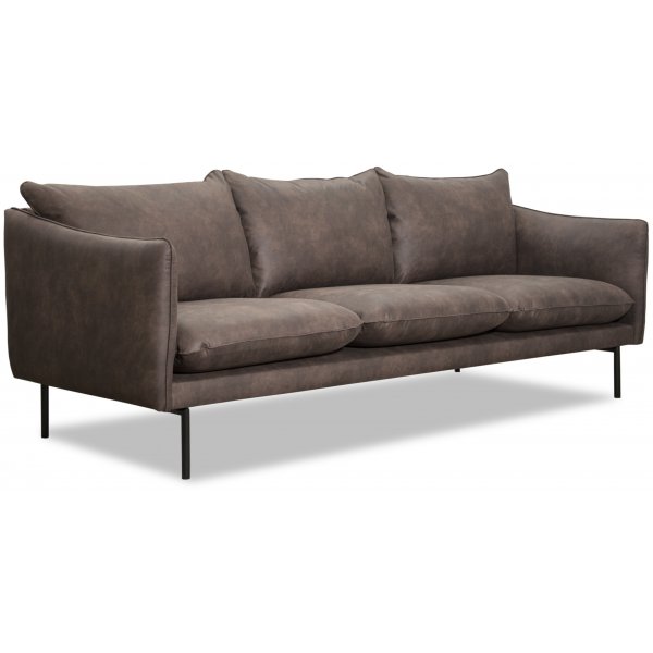Björndal 3-sits soffa - Mörkbrunt ecoläder + Textilrengöring för möbler Björndal 3-sits soffa - Mörkbrunt ecoläder + Textilrengöring för möbler