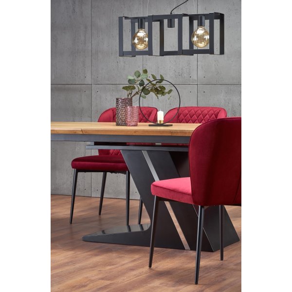 Becca matbord 160-220 cm - Ek/svart