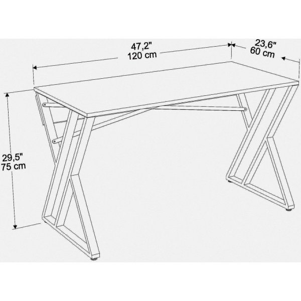 Bureau Gyza 120 x 60 cm - Noir