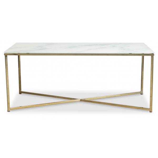 Palasso soffbord 110 cm - Mässing / Marmorerat glas Palasso soffbord 110 cm - Mässing / Marmorerat glas