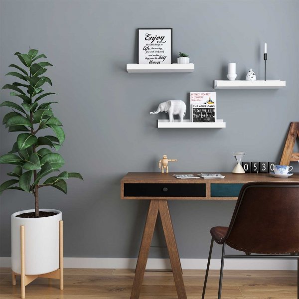 Etagère murale Suwon 38 cm, pack de 3 - Blanc Etagère murale Suwon 38 cm, pack de 3 - Blanc