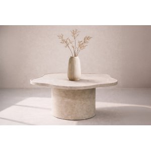 Soffbord Ilse �90 cm - beige marmorm�nstrad