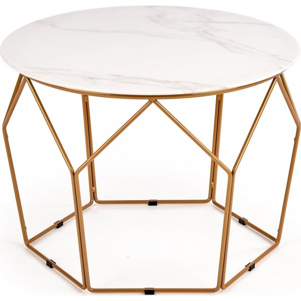 Table basse Wisconsin Ø60 cm - Marbre blanc/or Table basse Wisconsin Ø60 cm - Marbre blanc/or