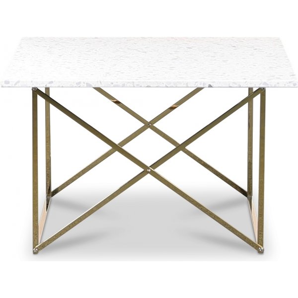 Terrazzo soffbord 75x75cm - Bianco Terrazzo & underrede cross mssing