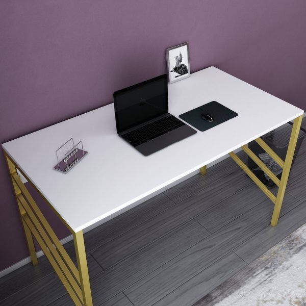 Josephine skrivbord 120 x 60 cm - Guld/vit Josephine skrivbord 120 x 60 cm - Guld/vit