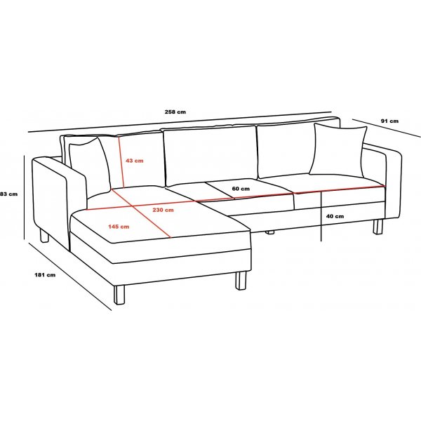 Canap divan Berlin - Anthracite/noir
