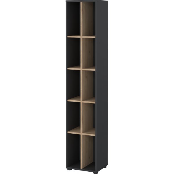 Sign bokhylla med avgränsare - Mattgrå/hickory Sign bokhylla med avgränsare - Mattgrå/hickory