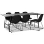 Toscana matgrupp: 206 cm bord + 6 st Atlantic Sled stolar svart PU