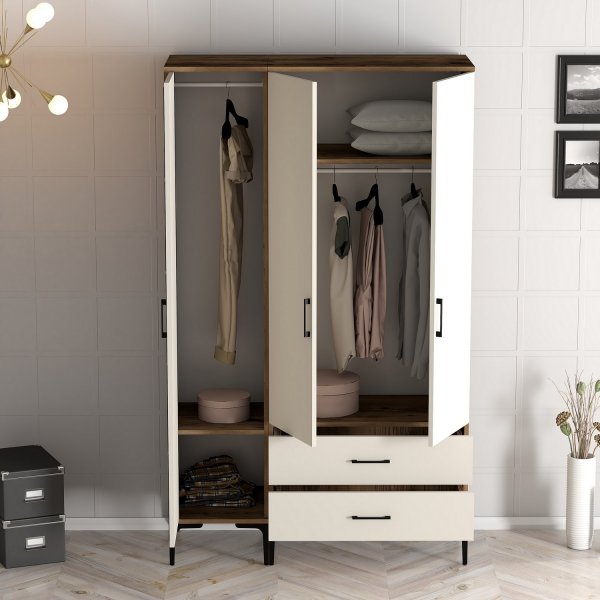 Armoire Kumsal 7 Noyer/crème Armoire Kumsal 7 Noyer/crème