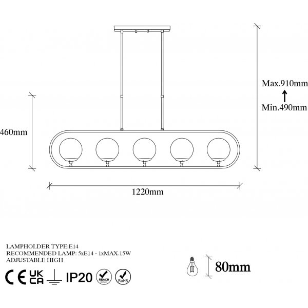 Plafonnier Klenod 10610 - Noir/blanc