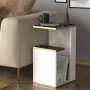 Ravenna sidobord 29,5 x 35 cm - Vit/guld/svart