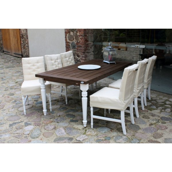 Matbord Milton - Vit/gr + Flckborttagare fr mbler