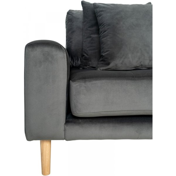 Canapé divan Lido droit - Velours gris foncé Canapé divan Lido droit - Velours gris foncé